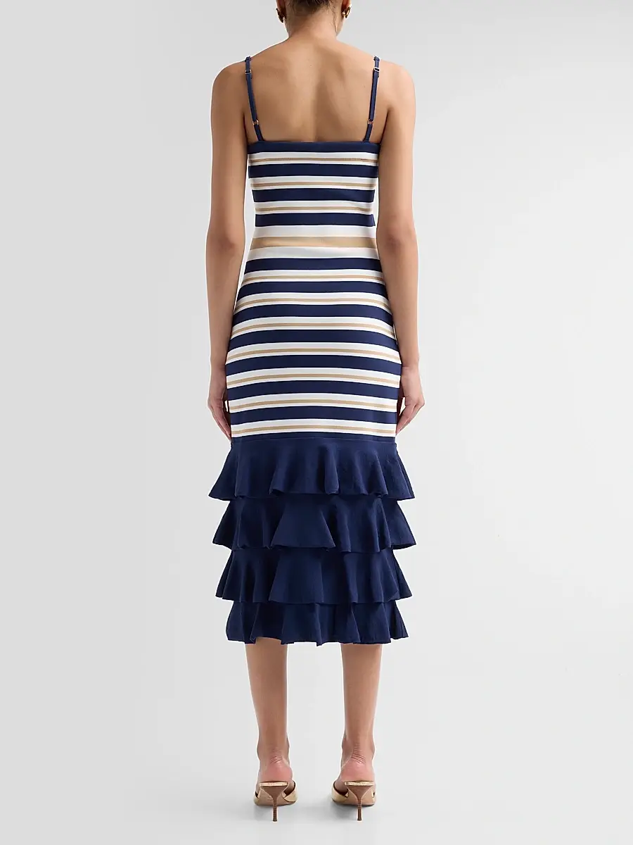 Cara Cara Women's Maryanne Shell Strap Ruffle Midi Dress | Thumbnail 3 Cara Cara Women's Maryanne Shell Strap Ruffle Midi Dress | Thumbnail 3