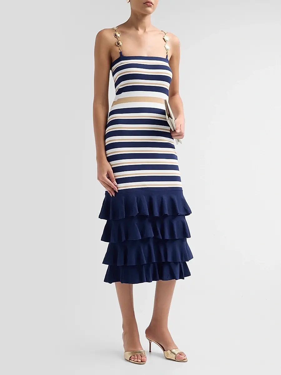 Cara Cara Women's Maryanne Shell Strap Ruffle Midi Dress | Thumbnail 4 Cara Cara Women's Maryanne Shell Strap Ruffle Midi Dress | Thumbnail 4