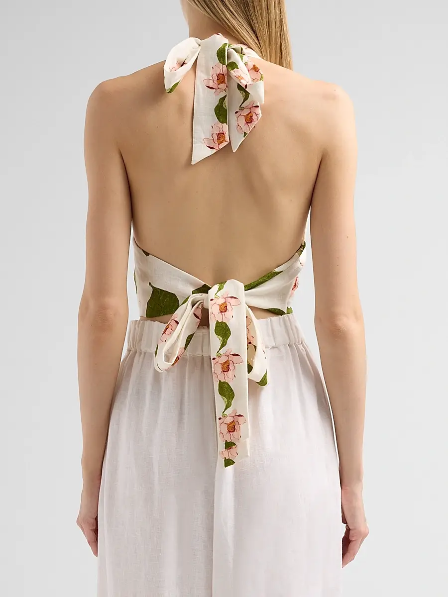 Cara Cara Women's Dahlia Floral Halter Top | Thumbnail 3 Cara Cara Women's Dahlia Floral Halter Top | Thumbnail 3