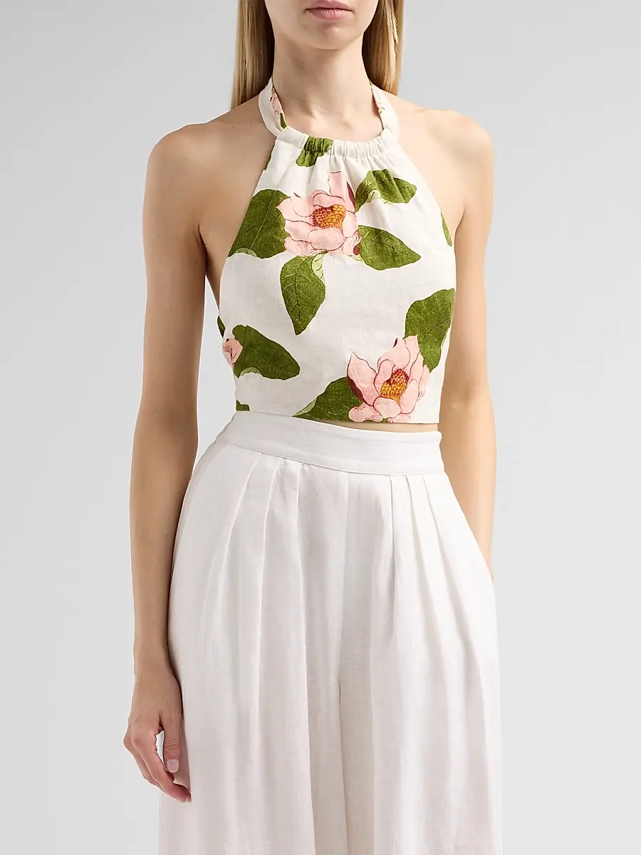 Cara Cara Women's Dahlia Floral Halter Top | Thumbnail 4 Cara Cara Women's Dahlia Floral Halter Top | Thumbnail 4