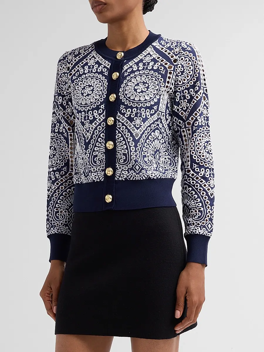 Generation Love Women's Erin Cotton Eyelet Cardigan | Thumbnail 4 Generation Love Women's Erin Cotton Eyelet Cardigan | Thumbnail 4