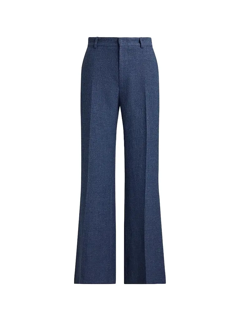 Polo Ralph Lauren Women's Beaton Linen-Cotton Pants - Blue Melange | Image 1 Polo Ralph Lauren Women's Beaton Linen-Cotton Pants - Blue Melange | Image 1