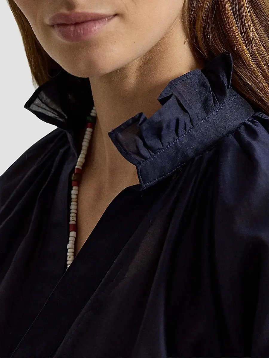 Polo Ralph Lauren Women's Cotton-Silk Organdy Ruffle Blouse | Thumbnail 6 Polo Ralph Lauren Women's Cotton-Silk Organdy Ruffle Blouse | Thumbnail 6