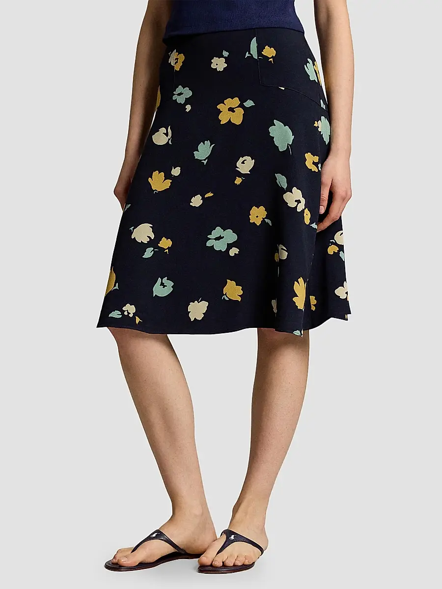 Polo Ralph Lauren Women's Floral Crepe Knee-Length Skirt | Thumbnail 4 Polo Ralph Lauren Women's Floral Crepe Knee-Length Skirt | Thumbnail 4