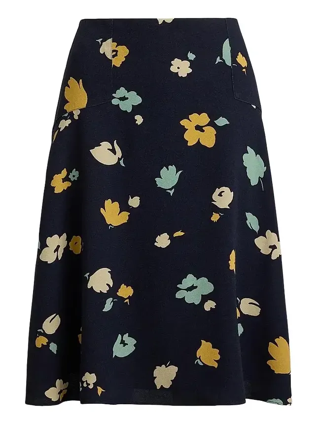 Women's Floral Crepe Knee-Length Skirt Women's Floral Crepe Knee-Length Skirt