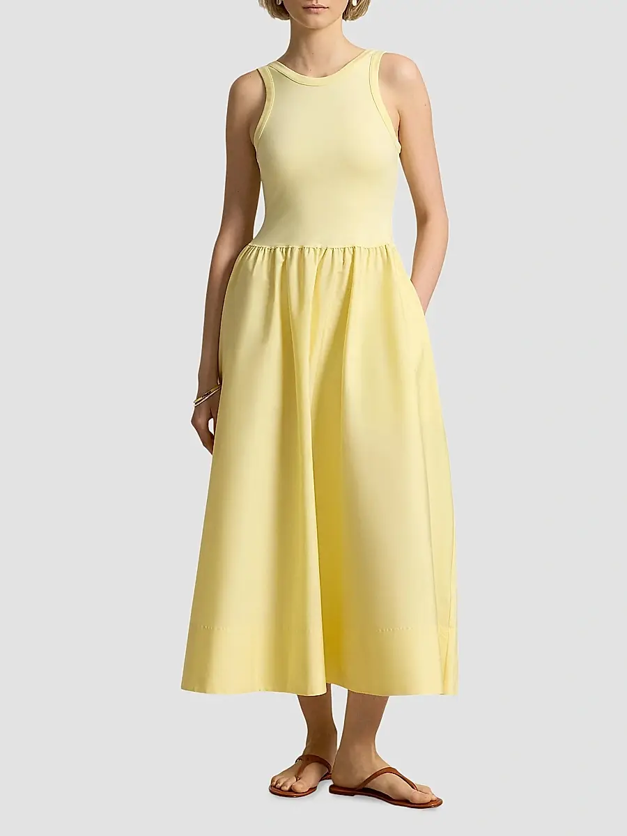 Polo Ralph Lauren Women's Ponte-Bodice Sleeveless Midi Dress | Thumbnail 2 Polo Ralph Lauren Women's Ponte-Bodice Sleeveless Midi Dress | Thumbnail 2