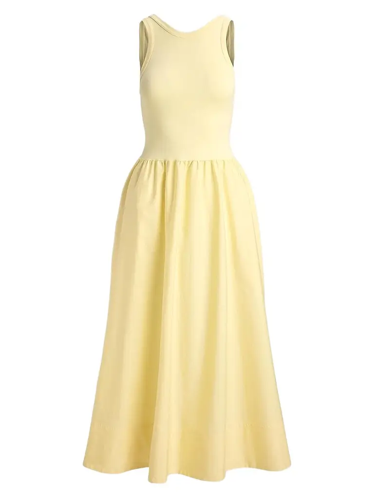 Polo Ralph Lauren Women's Ponte-Bodice Sleeveless Midi Dress - Bird Yellow - Size XS | Image 1 Polo Ralph Lauren Women's Ponte-Bodice Sleeveless Midi Dress - Bird Yellow - Size XS | Image 1