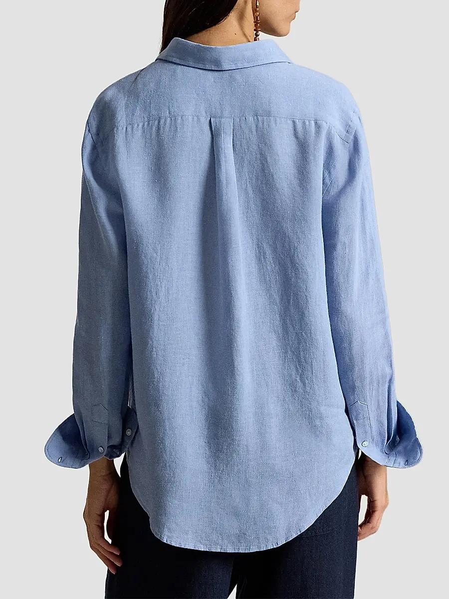 Polo Ralph Lauren Women's Linen Classic-Fit Button-Front Shirt | Thumbnail 3 Polo Ralph Lauren Women's Linen Classic-Fit Button-Front Shirt | Thumbnail 3