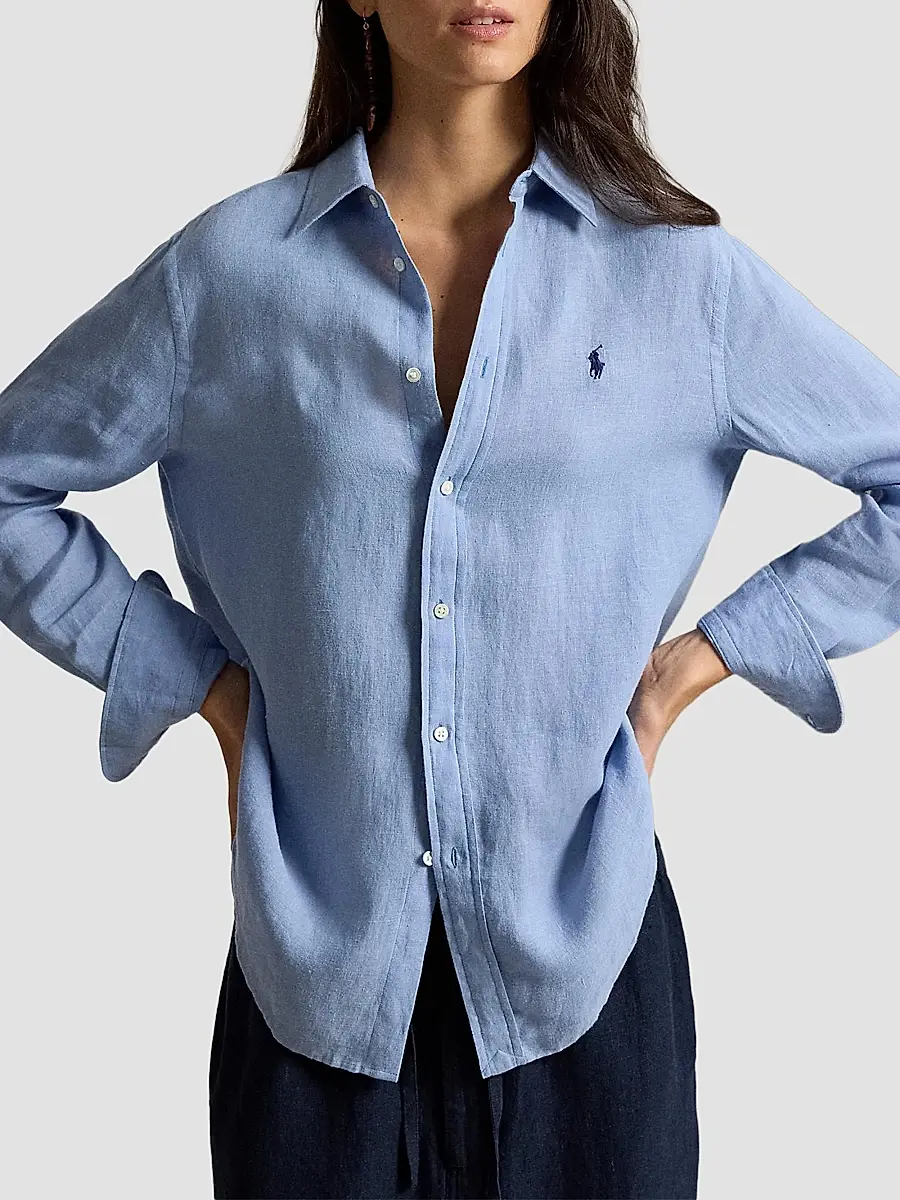 Polo Ralph Lauren Women's Linen Classic-Fit Button-Front Shirt | Thumbnail 4 Polo Ralph Lauren Women's Linen Classic-Fit Button-Front Shirt | Thumbnail 4
