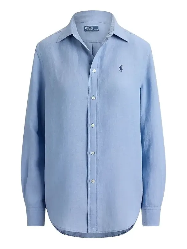Women's Linen Classic-Fit Button-Front Shirt