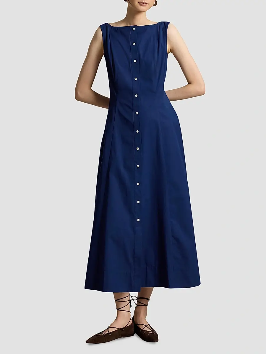 Polo Ralph Lauren Women's Paneled Cotton Maxi Dress | Thumbnail 2