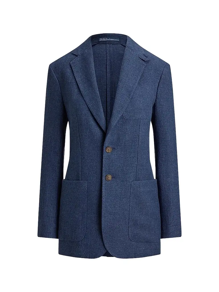 Polo Ralph Lauren Women's Single-Breasted Linen-Cotton Blazer - Blue Melange - Size 8 | Image 1 Polo Ralph Lauren Women's Single-Breasted Linen-Cotton Blazer - Blue Melange - Size 8 | Image 1
