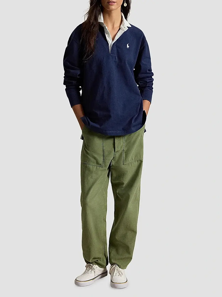 Polo Ralph Lauren Women's Oversized Cotton Rugby Shirt | Thumbnail 2 Polo Ralph Lauren Women's Oversized Cotton Rugby Shirt | Thumbnail 2