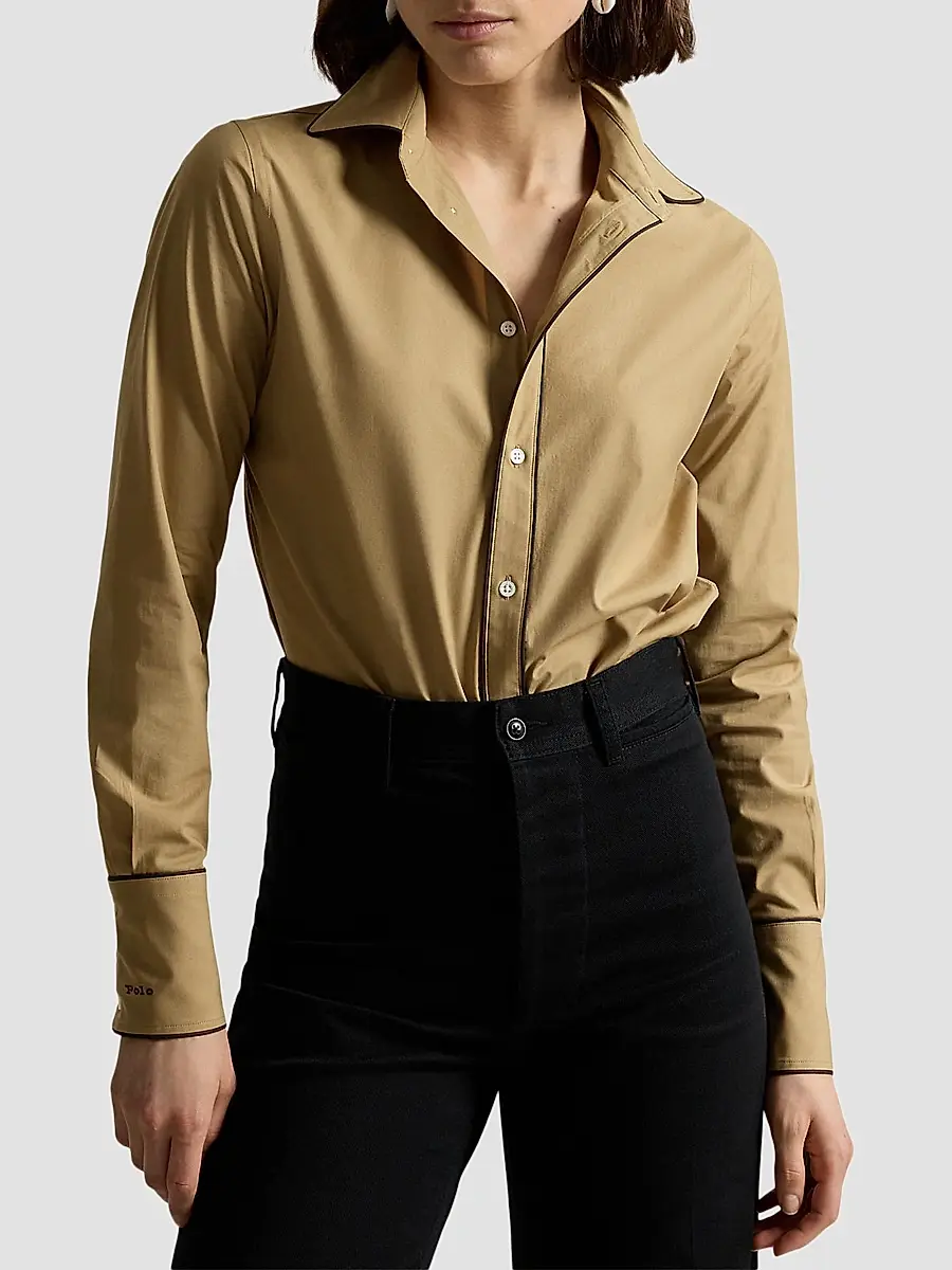 Polo Ralph Lauren Women's Slim-Fit Stretch Cotton Button-Front Shirt | Thumbnail 4 Polo Ralph Lauren Women's Slim-Fit Stretch Cotton Button-Front Shirt | Thumbnail 4