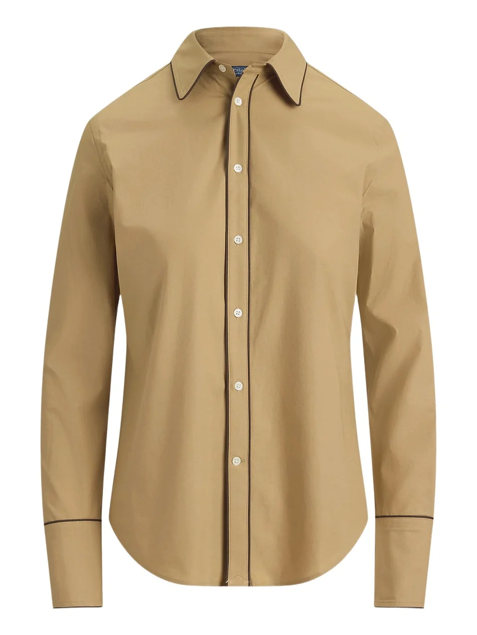 Women's Slim-Fit Stretch Cotton Button-Front Shirt