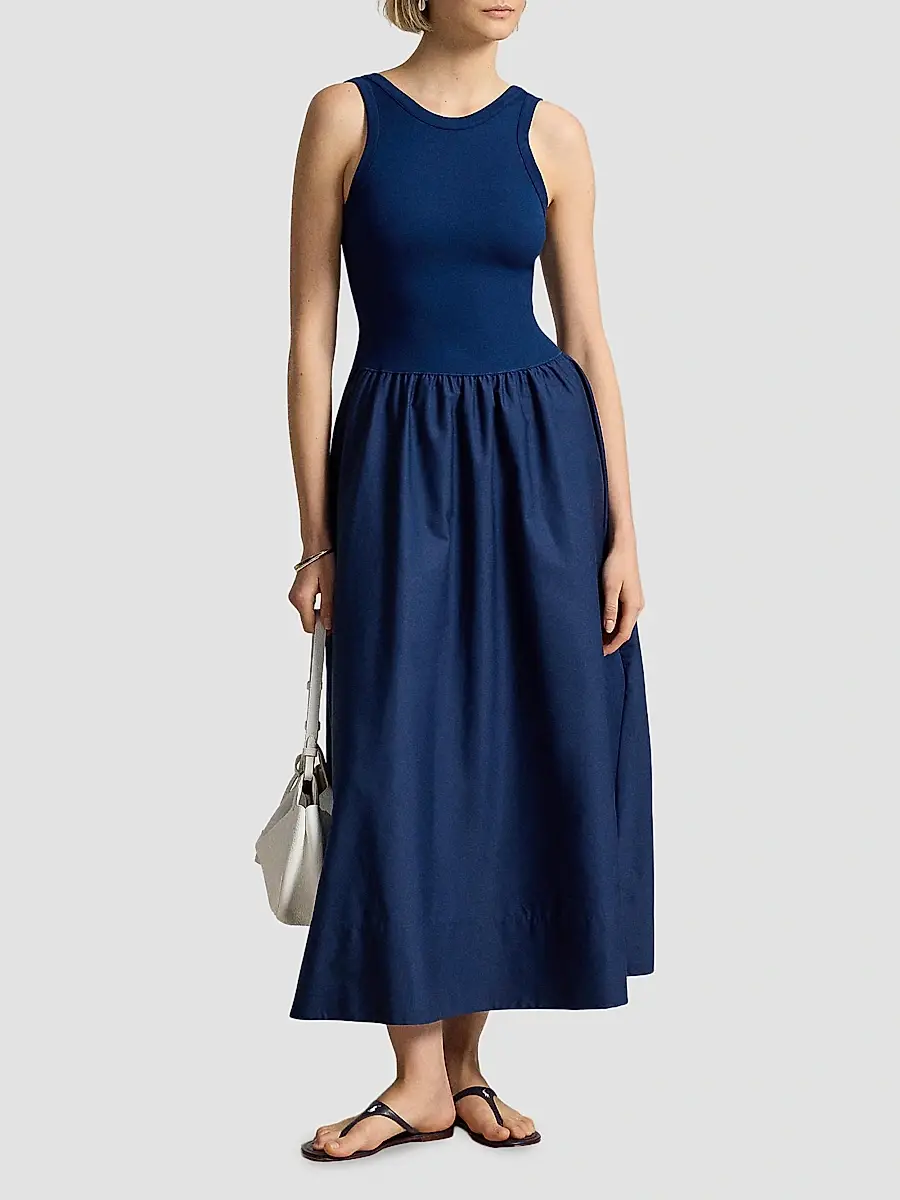Polo Ralph Lauren Women's Ponte-Bodice Sleeveless Maxi Dress | Thumbnail 2