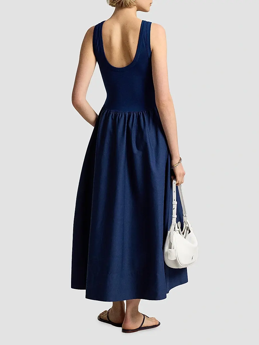 Polo Ralph Lauren Women's Ponte-Bodice Sleeveless Maxi Dress | Thumbnail 3
