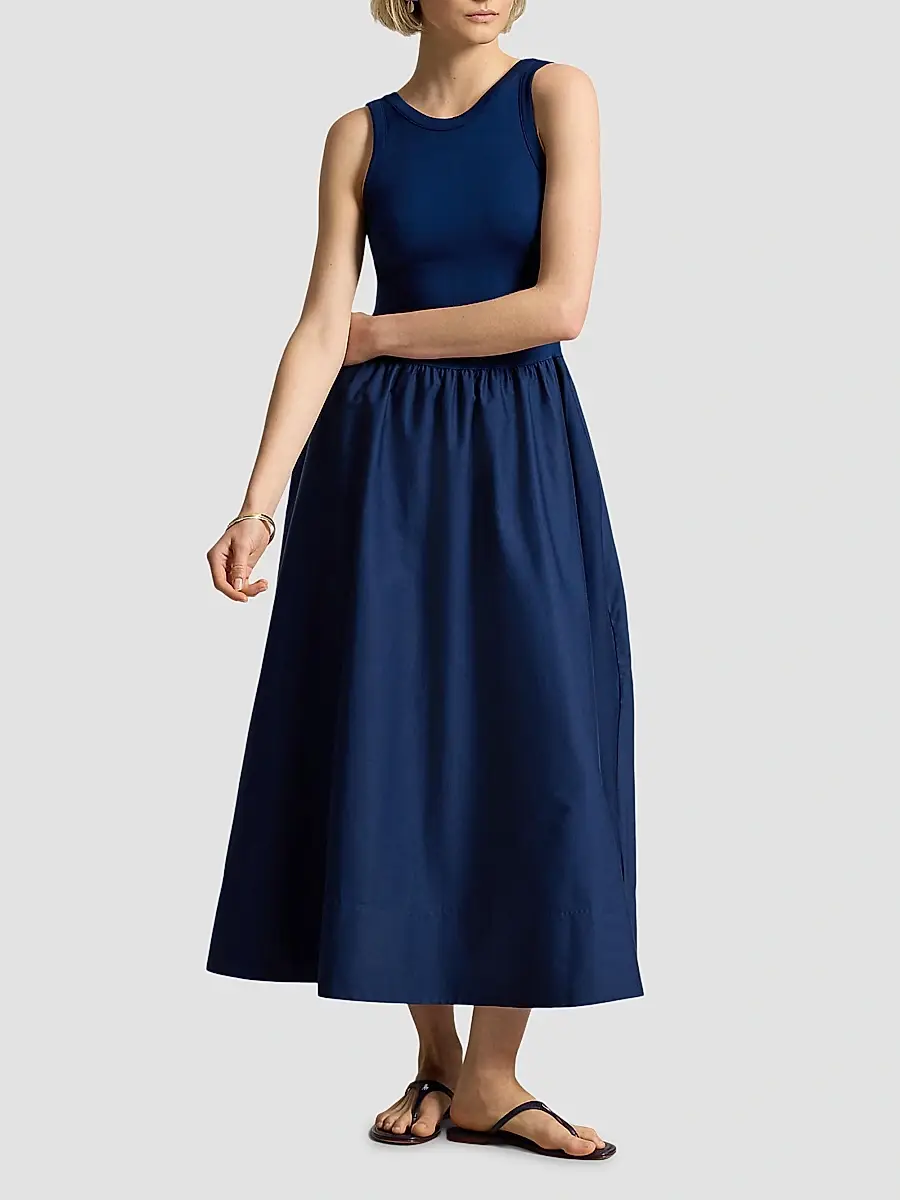 Polo Ralph Lauren Women's Ponte-Bodice Sleeveless Maxi Dress | Thumbnail 4