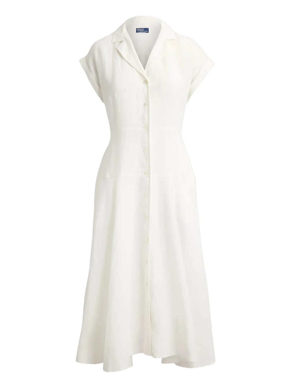Women's Linen Short-Sleeve Midi Shirtdress Women's Linen Short-Sleeve Midi Shirtdress