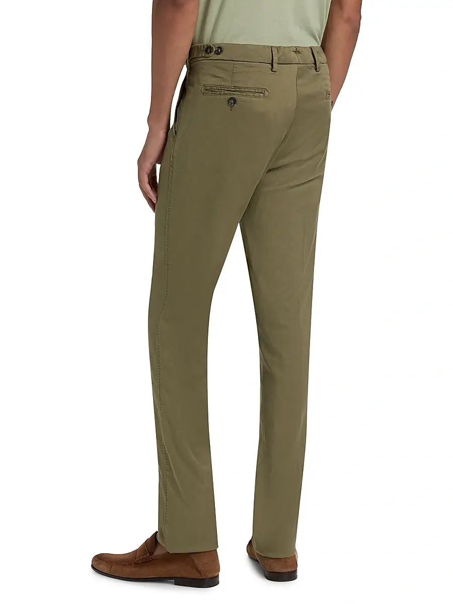 Sartorio Napoli Men's Flat-Front Cotton-Blend Trousers | Thumbnail 5