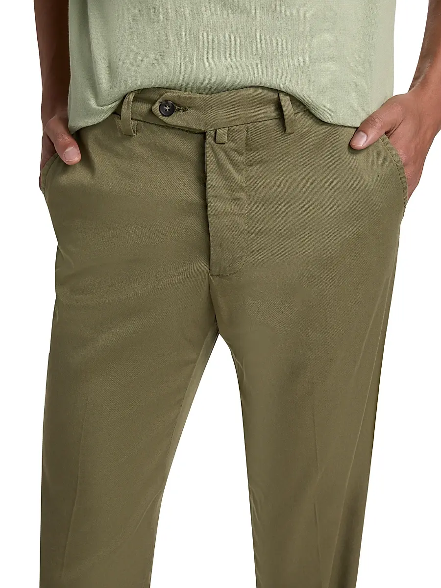 Sartorio Napoli Men's Flat-Front Cotton-Blend Trousers | Thumbnail 6