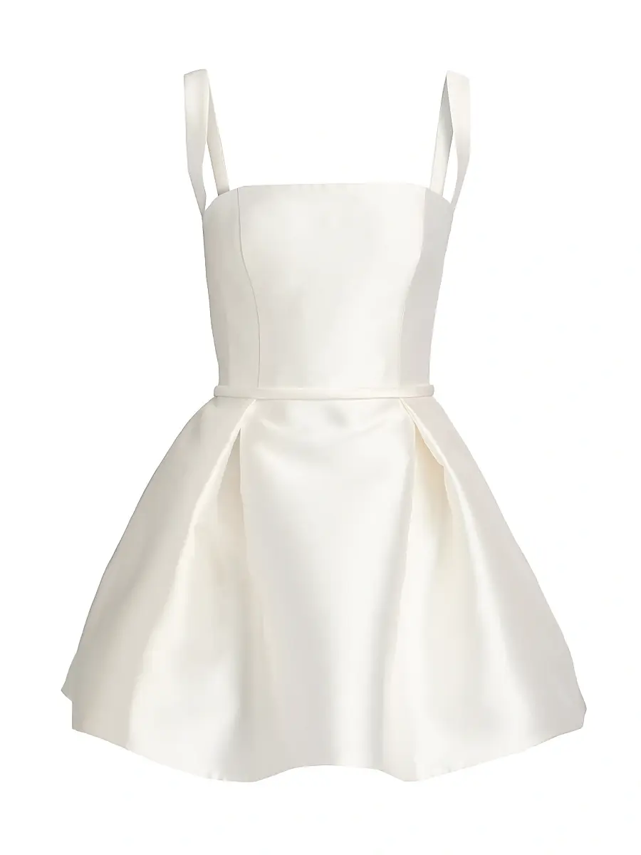 Amsale Women's Satin Mini Fit & Flare Cocktail Dress - | Image 1 Amsale Women's Satin Mini Fit & Flare Cocktail Dress - | Image 1