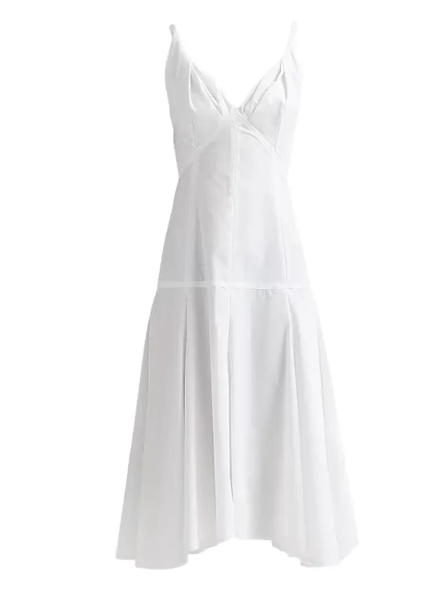 Women's Leo Cotton Poplin Midi Dress Women's Leo Cotton Poplin Midi Dress
