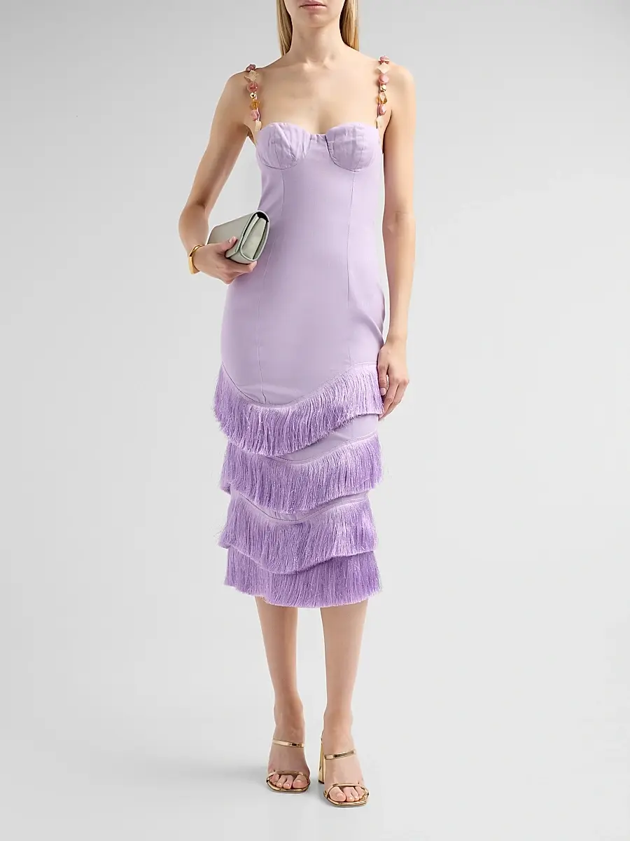 PatBo Women's Gabriela Linen Fringe Midi Dress | Thumbnail 2 PatBo Women's Gabriela Linen Fringe Midi Dress | Thumbnail 2