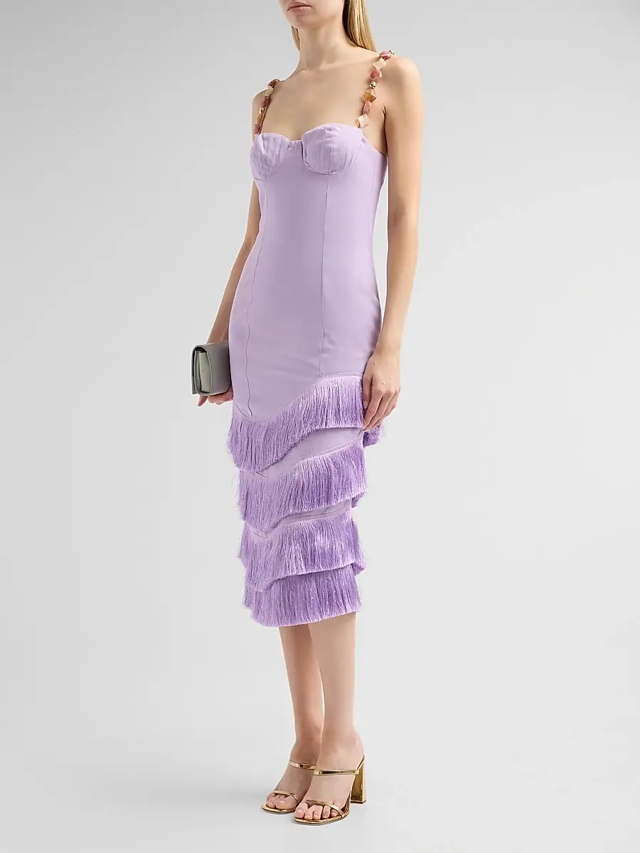 PatBo Women's Gabriela Linen Fringe Midi Dress | Thumbnail 4 PatBo Women's Gabriela Linen Fringe Midi Dress | Thumbnail 4