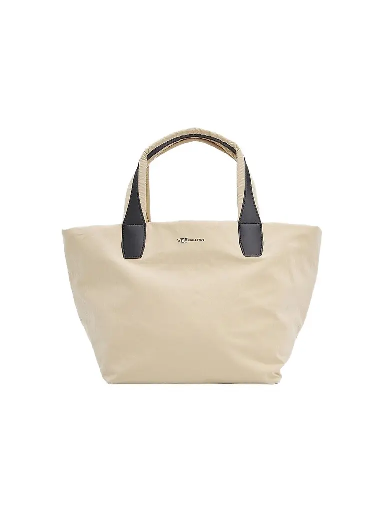 Vee Collective Women's Essence Medium Contrast-Lined Tote Bag - Beige Trench | Image 1 Vee Collective Women's Essence Medium Contrast-Lined Tote Bag - Beige Trench | Image 1