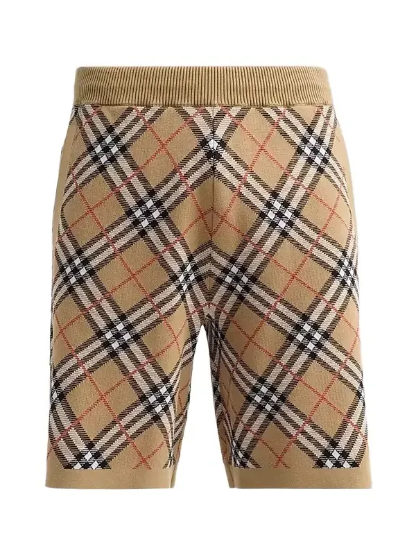 Burberry Men's Gawain Check Knit Shorts