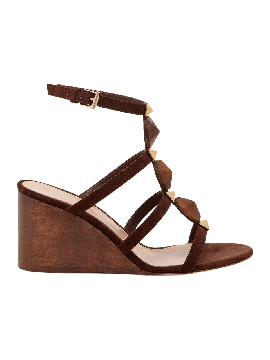 Women's 70MM Beaded Suede Wedges Women's 70MM Beaded Suede Wedges