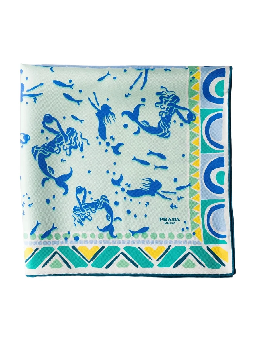 Prada Women's Printed Silk Twill Scarf
