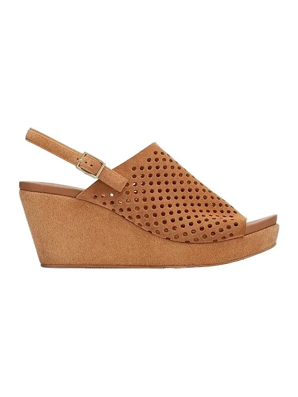 Women's Alvara Perforated 65MM Suede Wedge Mules Women's Alvara Perforated 65MM Suede Wedge Mules