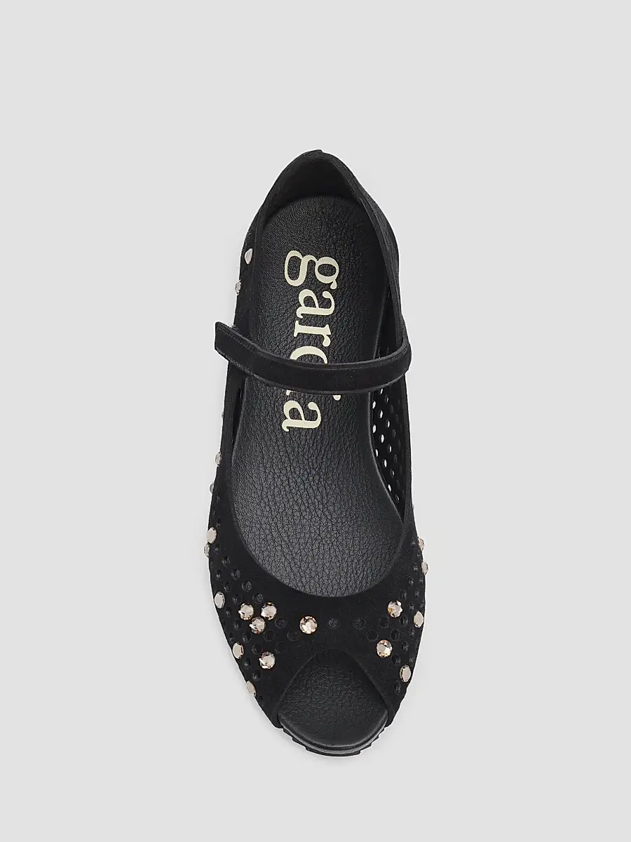 PEDRO GARCIA Women's Kalista Embellished Suede Peep-Toe Ballet Flats | Thumbnail 5 PEDRO GARCIA Women's Kalista Embellished Suede Peep-Toe Ballet Flats | Thumbnail 5