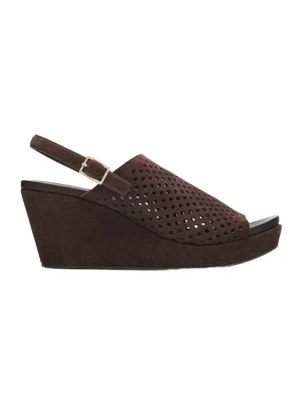 Women's Alvara Perforated 65MM Suede Wedge Mules Women's Alvara Perforated 65MM Suede Wedge Mules
