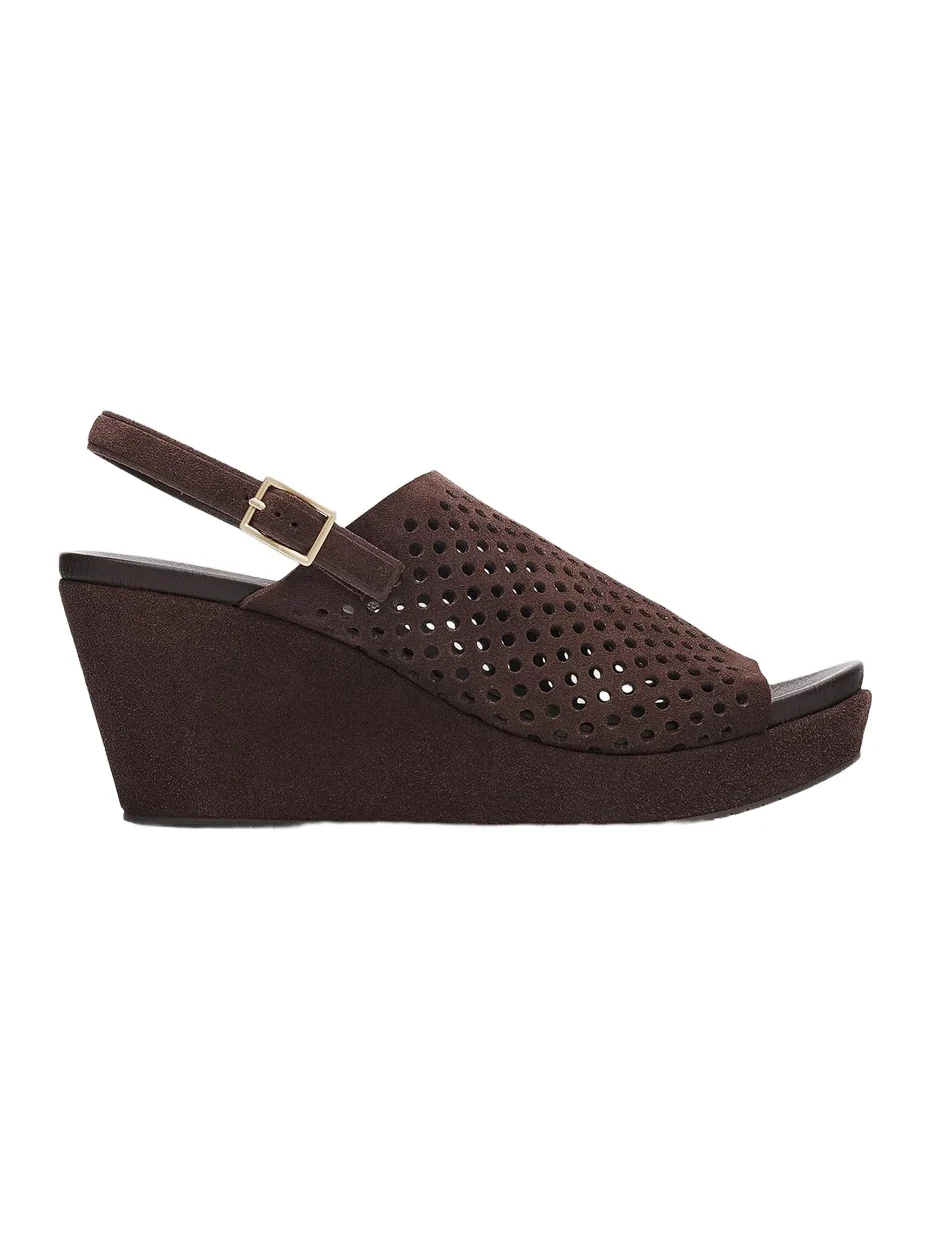 Women's Alvara Perforated 65MM Suede Wedge Mules Women's Alvara Perforated 65MM Suede Wedge Mules