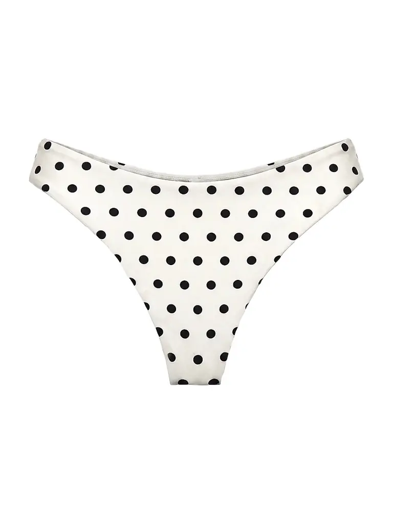 NICHOLAS Women's Mira Polka Dot Bikini Bottom - Ivory Black Polka Dot - Size Large | Image 1 NICHOLAS Women's Mira Polka Dot Bikini Bottom - Ivory Black Polka Dot - Size Large | Image 1