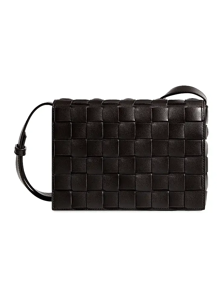 Men's Intrecciato Leather Messenger Bag Men's Intrecciato Leather Messenger Bag