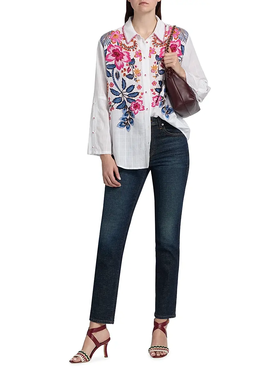 Johnny Was Women's Lirielle Floral Button-Front Shirt | Thumbnail 2 Johnny Was Women's Lirielle Floral Button-Front Shirt | Thumbnail 2