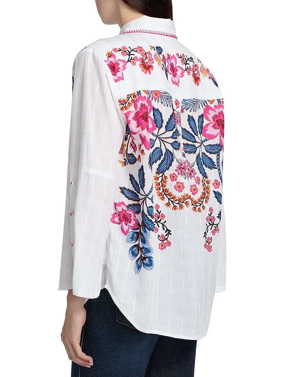 Johnny Was Women's Lirielle Floral Button-Front Shirt | Thumbnail 5 Johnny Was Women's Lirielle Floral Button-Front Shirt | Thumbnail 5