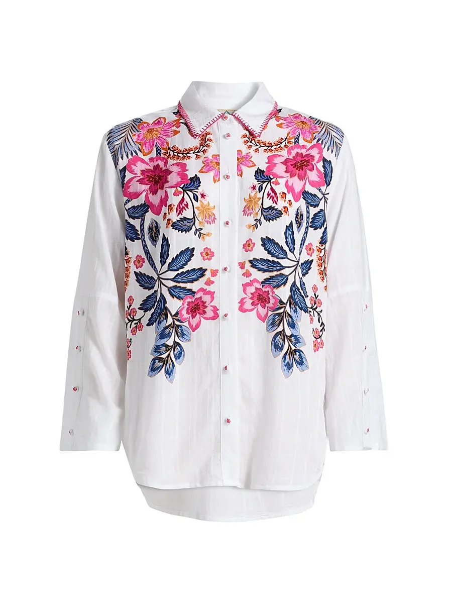 Johnny Was Women's Lirielle Floral Button-Front Shirt - Lirelle - Size XL | Image 1 Johnny Was Women's Lirielle Floral Button-Front Shirt - Lirelle - Size XL | Image 1