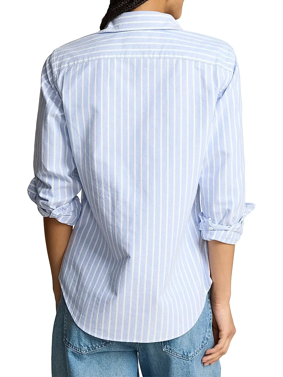 Polo Ralph Lauren Women's Slim-Fit Striped Oxford Shirt | Thumbnail 5 Polo Ralph Lauren Women's Slim-Fit Striped Oxford Shirt | Thumbnail 5