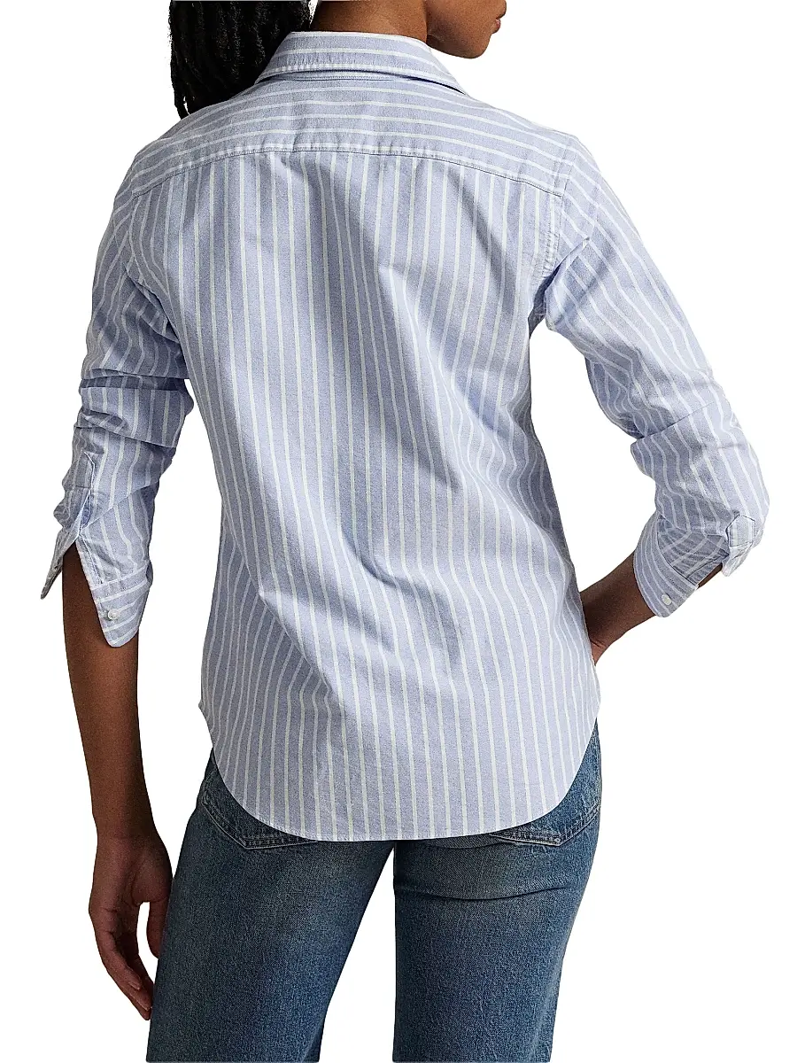 Polo Ralph Lauren Women's Slim-Fit Striped Oxford Shirt | Thumbnail 6 Polo Ralph Lauren Women's Slim-Fit Striped Oxford Shirt | Thumbnail 6