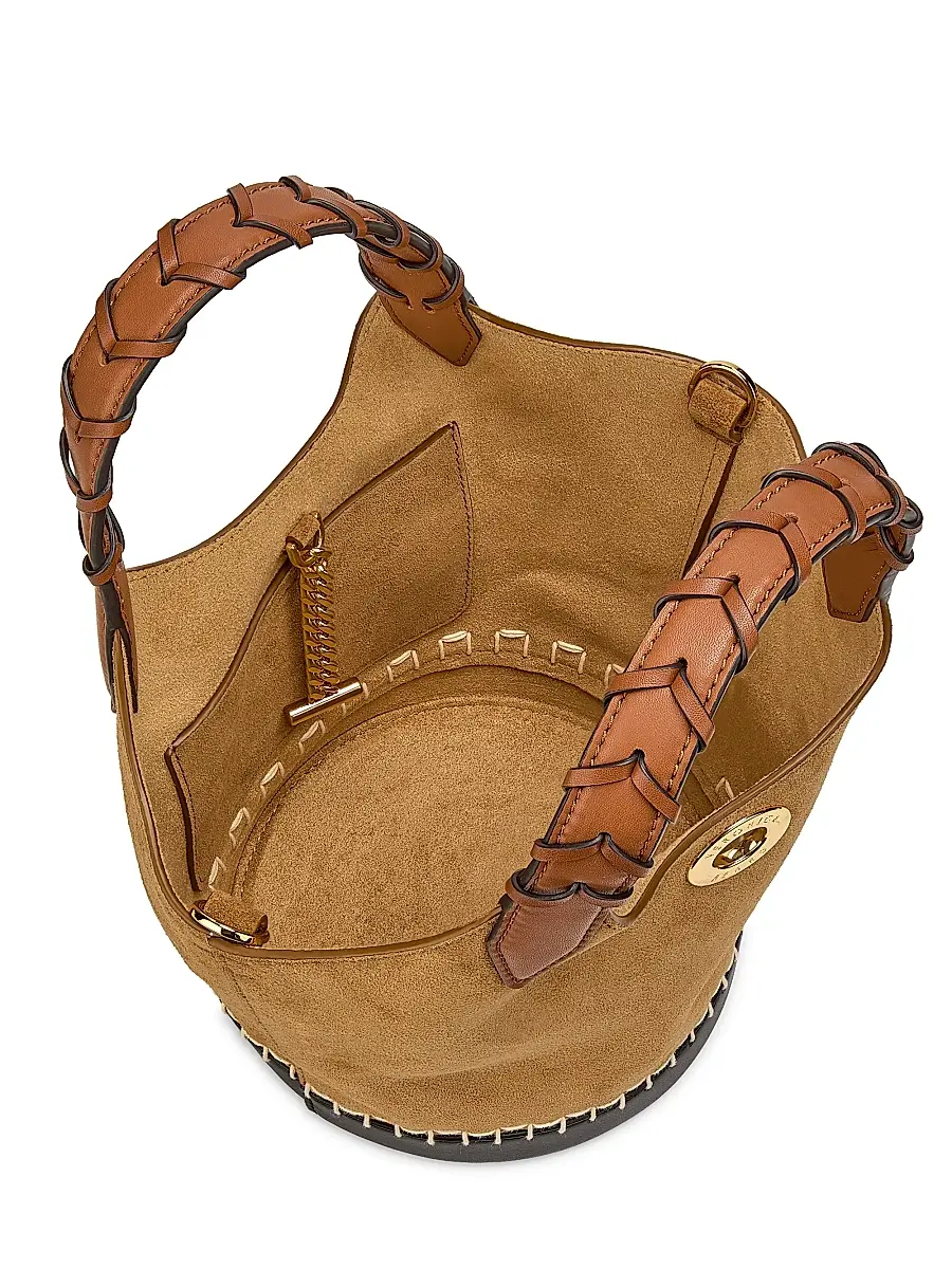 Veronica Beard Women's Anchor Colorblocked Suede Bucket Bag | Thumbnail 5 Veronica Beard Women's Anchor Colorblocked Suede Bucket Bag | Thumbnail 5