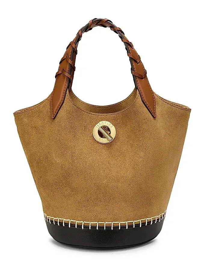 Women's Anchor Colorblocked Suede Bucket Bag