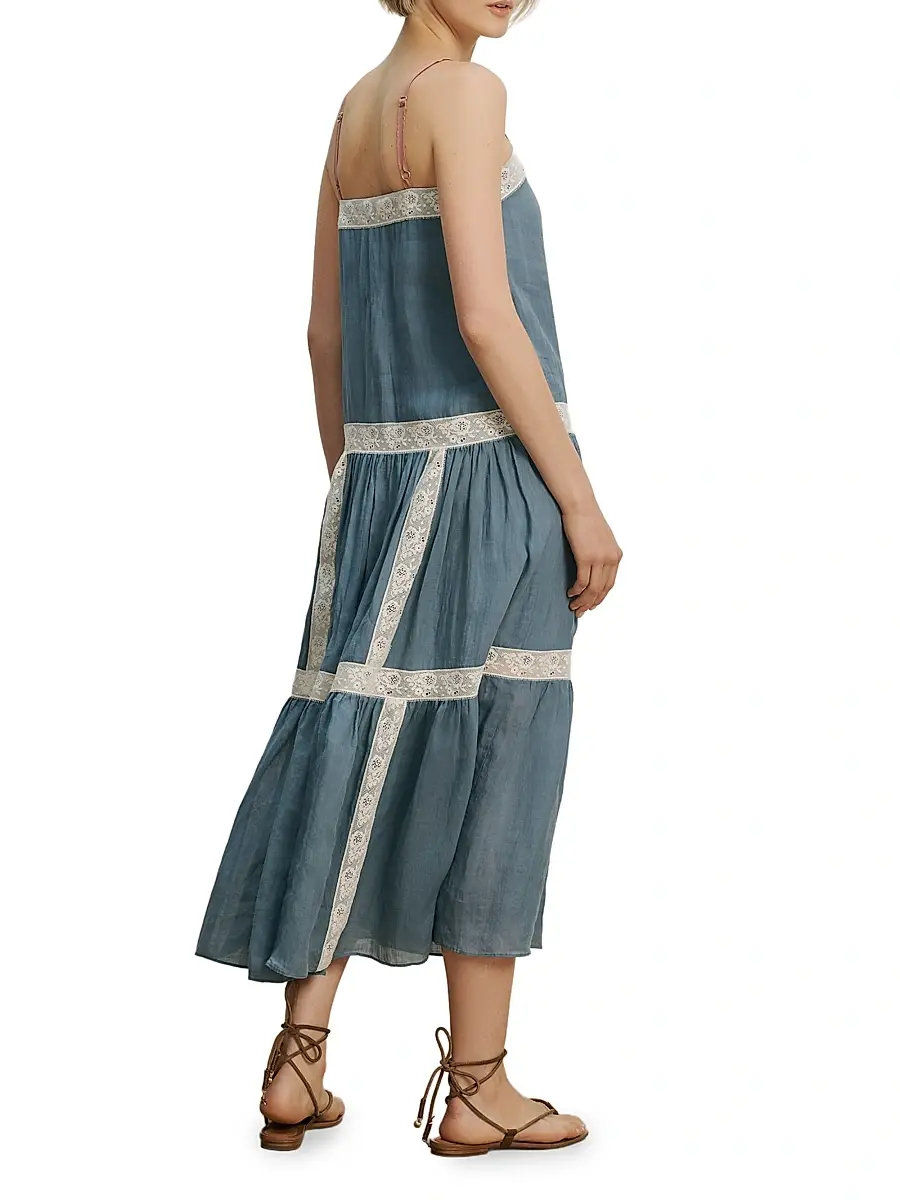 Veronica Beard Women's Mazarine Tiered Midi-Dress | Thumbnail 4 Veronica Beard Women's Mazarine Tiered Midi-Dress | Thumbnail 4