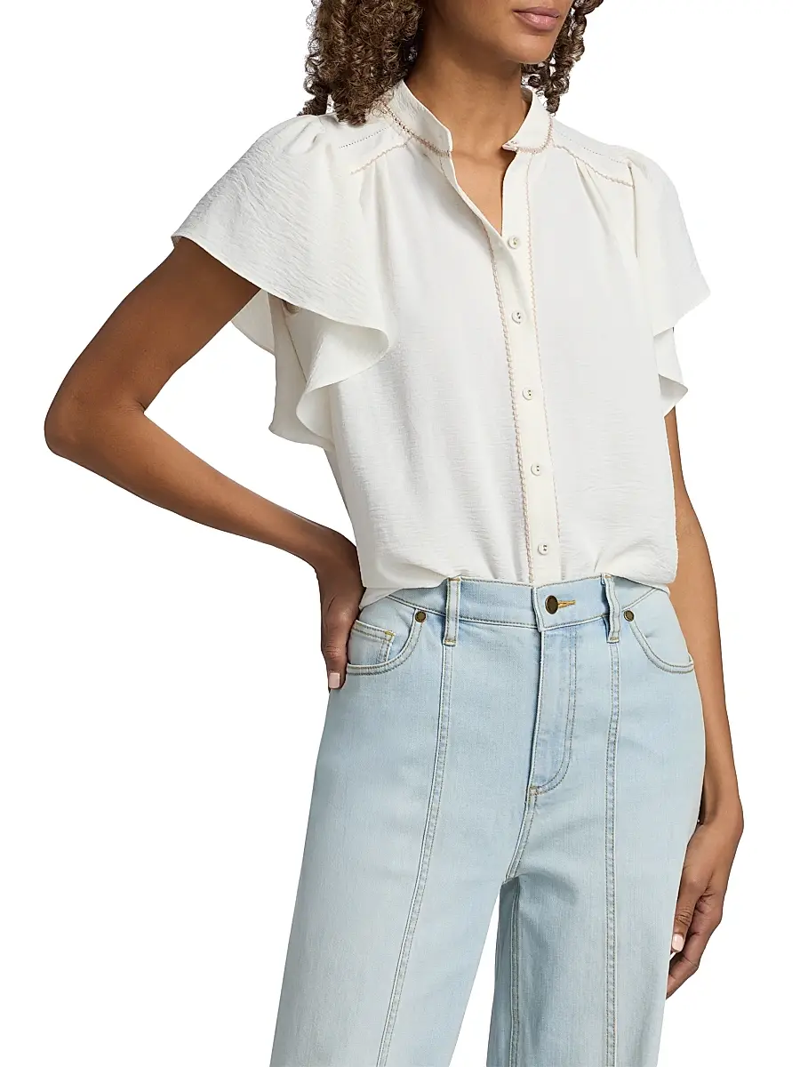 Ramy Brook Women's Aurora Flutter-Sleeve Top | Thumbnail 3 Ramy Brook Women's Aurora Flutter-Sleeve Top | Thumbnail 3