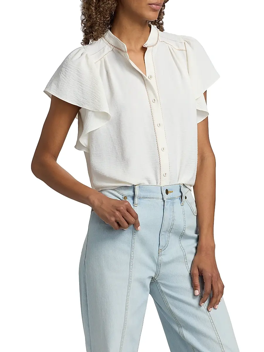 Ramy Brook Women's Aurora Flutter-Sleeve Top | Thumbnail 4 Ramy Brook Women's Aurora Flutter-Sleeve Top | Thumbnail 4