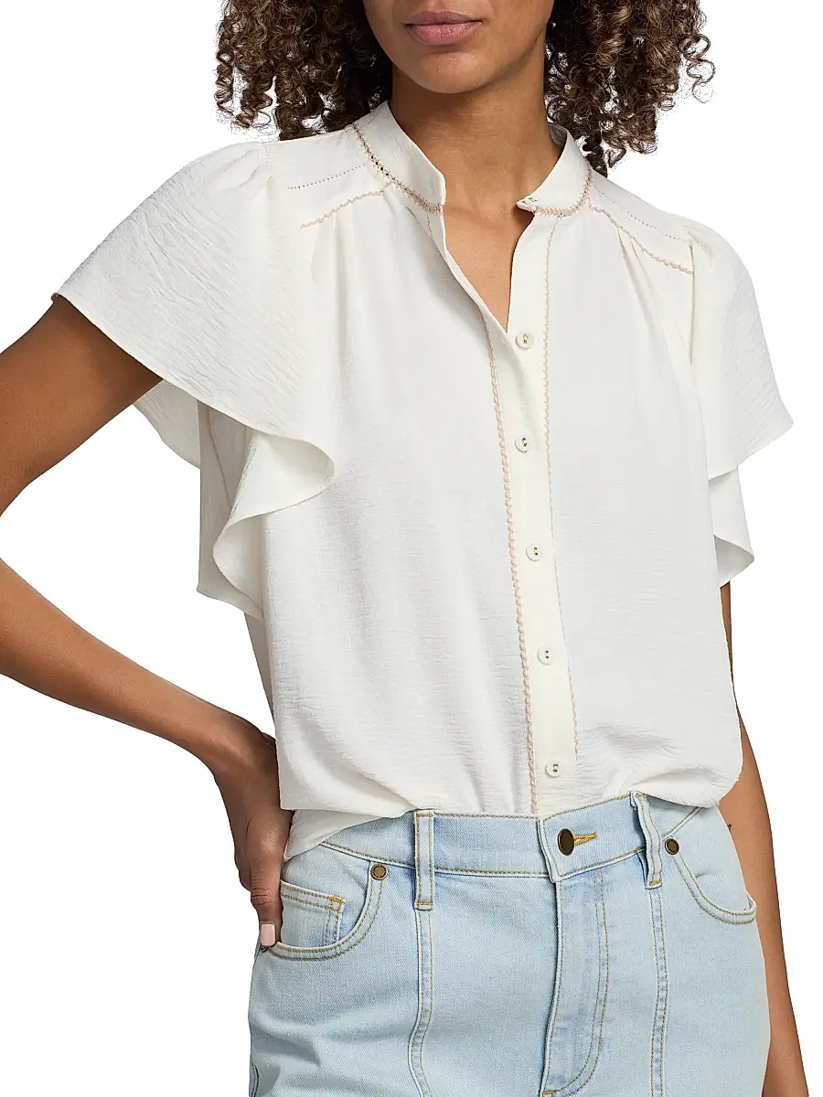Ramy Brook Women's Aurora Flutter-Sleeve Top | Thumbnail 6 Ramy Brook Women's Aurora Flutter-Sleeve Top | Thumbnail 6